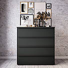 Комод 4 ящики сучасний з фасадами без ручок із ДСП Прямокутний комод для речей у спальню чи вітальню, фото 5