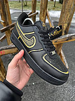 Кроссовки мужские Nike Air Force CR7 Черные, мужские молодежные кроссовки, кожаные кроссовки для парней