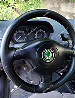 Оплетка чехол на руль со спицами для Skoda Octavia Tour RS Golf 4 Passat B5 Шкода Октавия Тур