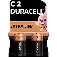 Лужні батарейки Duracell C, 2 шт. в упаковці