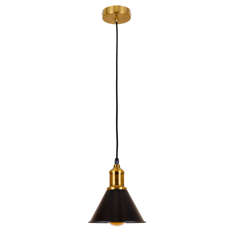 Підвісний світильник у стилі лофт із металевим плафоном на одну лампу .