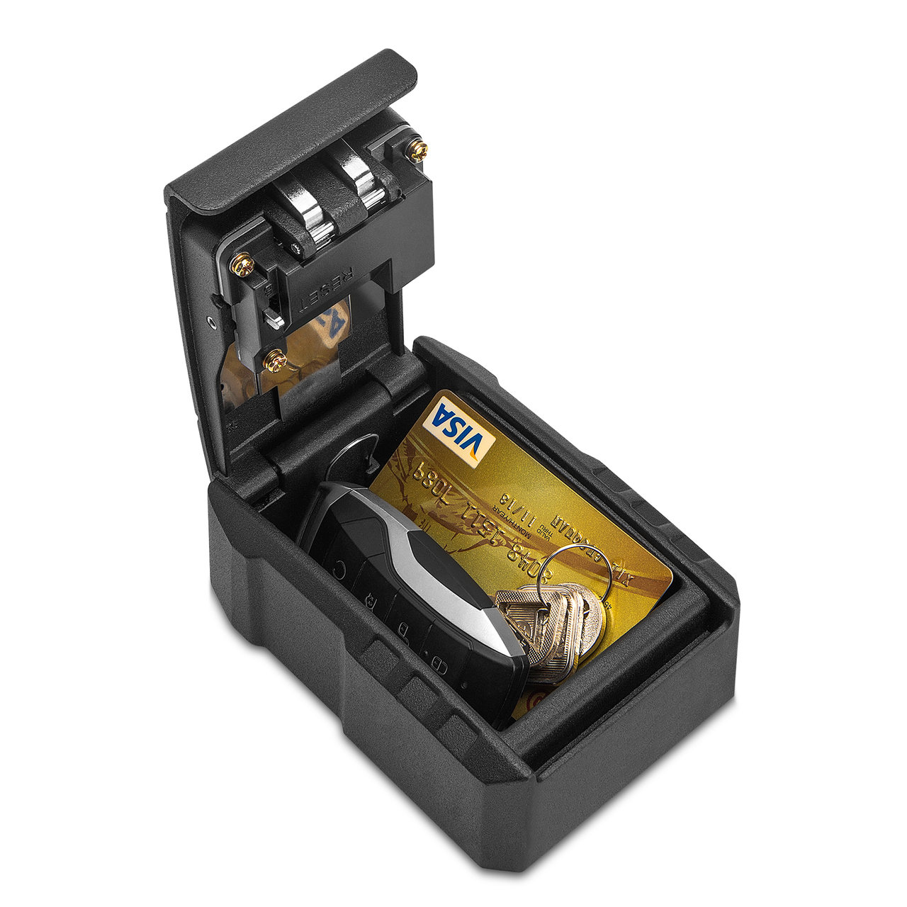 Мини сейф з кодовим замком Optimus Антивандальний зовнішній  чорний 135 мм
