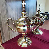 Стара водосвятна чаша з латуні до і після реставрації, фото 7