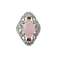 Серебряное кольцо Джамала с золотыми вставками и Розовым Кварцем 033к-10