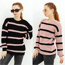 Жіночі светри - 234-нс - стильний жіночий светр у полоску