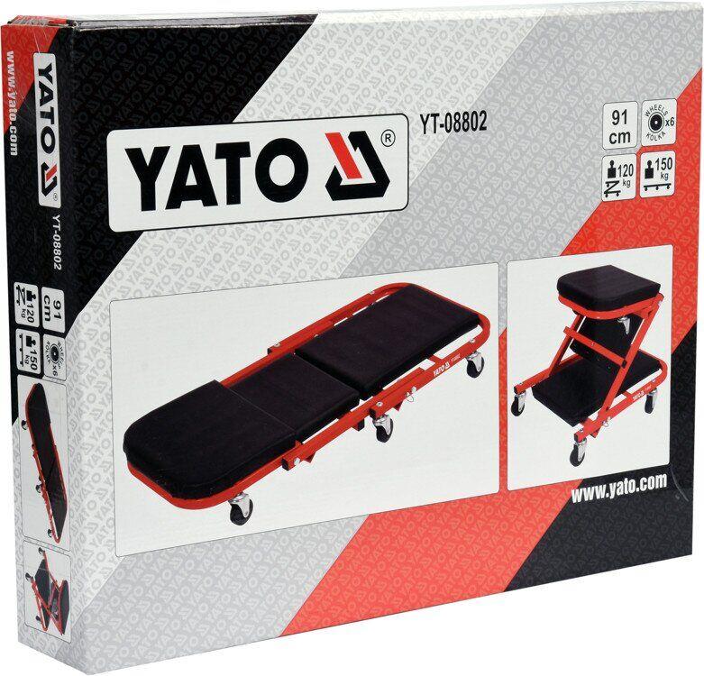 Лежак-сидение для ремонта на 6 колесах YATO 91 Х 42 Х 13 см 150/120 кг - фото 4 - id-p2093648455