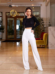 Жіночі білі прямі штани класичні