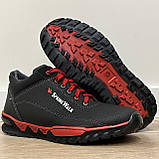 40, 42, 43 р. Кросівки чоловічі чорні з червоним весна-осінь (Сгк-10чр), фото 5