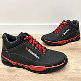 40, 42, 43 р. Кросівки чоловічі чорні з червоним весна-осінь (Сгк-10чр), фото 7