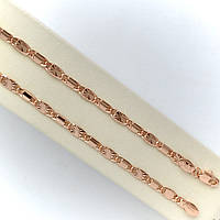 Цепочка плетение скрепка с алмазным гранением звездочки позолота 18к. длина 55 см. ширина 4 мм.
