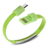 Дата-кабель VALUE S0609 USB 2.0 (тато) - microUSB (тато) 0.2m Green браслет