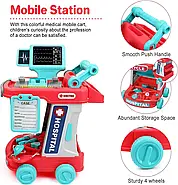 Ігровий набір доктора "Лікарський кабінет" (медичний візок, стіл, дефібрилятор, ЕКГ, стетоскоп), фото 2