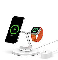 Зарядная док-станция Belkin BOOST CHARGE PRO 3-in-1 Wireless Charger with MagSafe White (HPGA2,