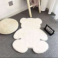 Детский коврик Мишка 80*60 Ворсистый прикроватный коврик Белый меховый коврик мишка