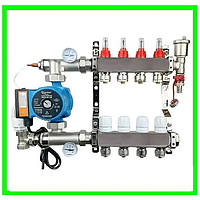 Колектори для теплої підлоги в зборі з насосом і без.