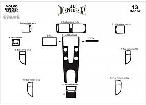 Накладки на панель Карбон для Volvo S40 2004-2012 рр