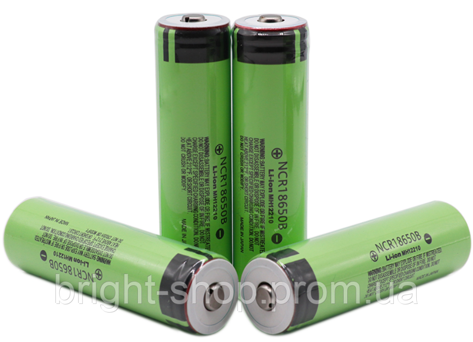 Li-ion акумулятори Panasonic Liitokala ємністю 3400mAh NCR18650B без захисту літій іонні опуклий плюс топ