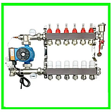 Колектори для теплої підлоги в зборі з насосом і без., фото 5