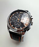 Класичний чоловічий кварцевий наручний годинник з хронографом Skmei 9106 Silver-Black-Orange, фото 4