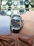 Класичний чоловічий кварцевий наручний годинник з хронографом Skmei 9106 Silver-Black-Orange, фото 2