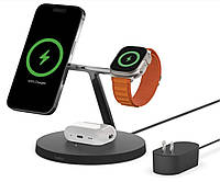 Зарядная док-станция Belkin BOOST CHARGE PRO 3-in-1 Wireless Charger with MagSafe Black (HPG02,