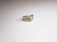 Серебряное кольцо Миранда с золотыми вставками 192 К