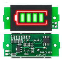 Индикатор уровня заряда литиевых аккумуляторов 1S-8S зеленый топ