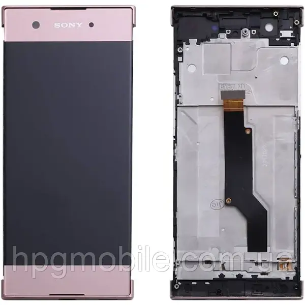 Дисплей Sony Xperia XA1 (G3112/G3116/G3121/G3123/G3125) модуль (екран, сенсор) з рамкою, оригінал, Рожевий, фото 1