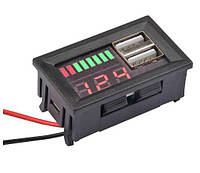 Индикатор уровня заряда свинцового аккумулятора цифровой мультиметр 12В USB 5 В 2 А топ