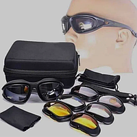 Очки тактические со сьемными стеклами 4 (линзы) Daisy C5 Штурмовые очки поляризованные военные
