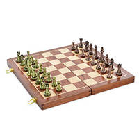 Настольная игра Шахматы на деревяной доске XQ12121 Шахматы с металлическими фигурами