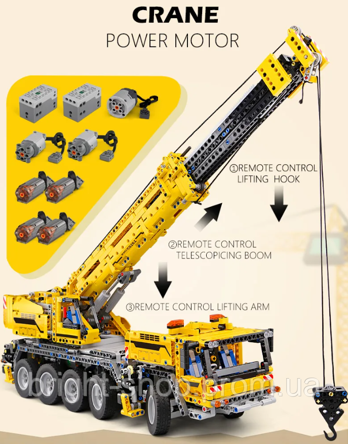 Большой Конструктор на радиоуправлении для мальчиков Лего для взрослых mould king 13107 подъемный кран топ - фото 5 - id-p2093702125