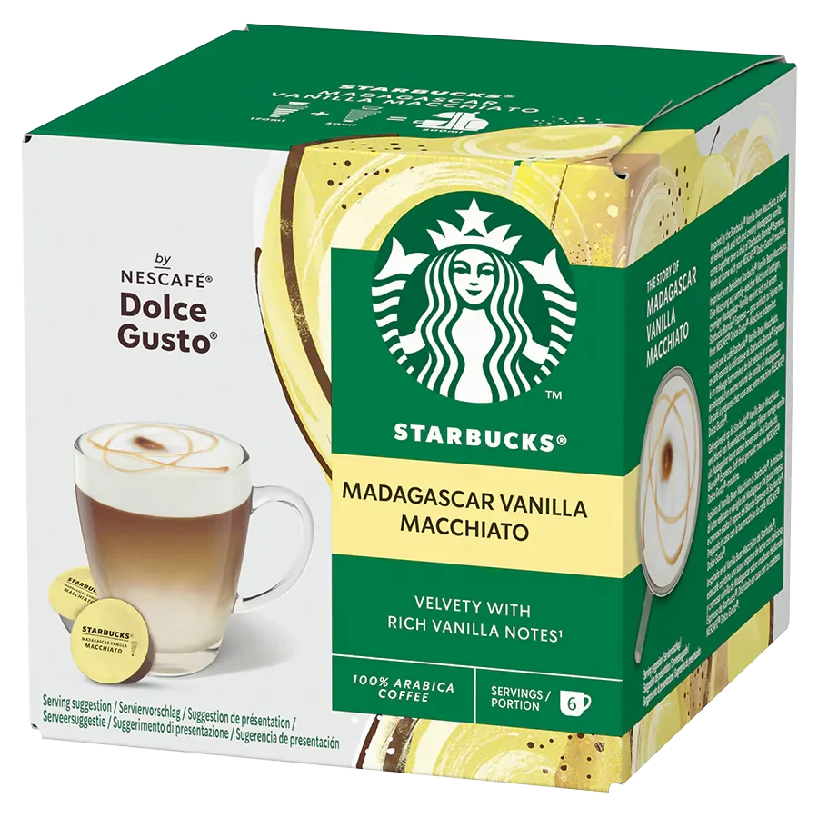 Кава в капсулах Дольче Густо - Dolce Gusto Starbucks MADAGASCAR VANILLA MACCHIATO (6 порцій)