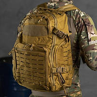 Військовий рюкзак на 40 л Койот Swearing рюкзак вологозахищений з ергономічною спинкою з тканини Oxford ukr