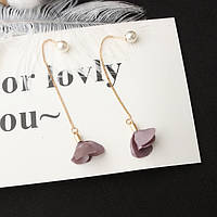 Жіночі сережки/сережки-протяжки довгі ніжні з перлинами, з ланцюжком