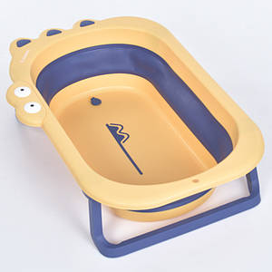 Ванночка ME 1141 CROCO Yellow (1шт) дитяча, силікон, складана, 80*53,9*20,8, жовто-синій