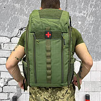 Рюкзак медика с подсумками олива тактический рюкзак с защитными вставками 38 х 53 см для ВСУ ukr