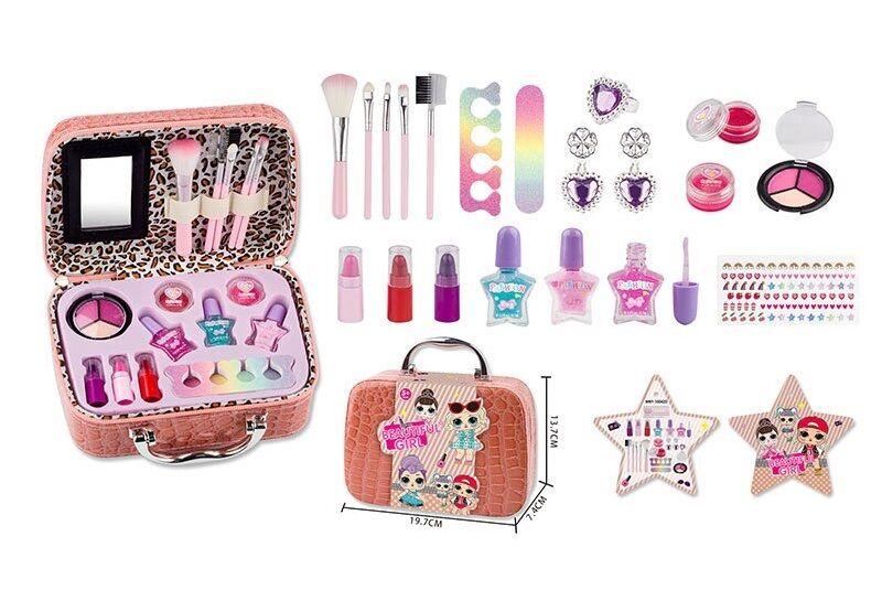Косметика дитяча, набір косметики ЛОЛ LOL, лаки, блиски, помади, пилочка, рум'яна, пензлики, прикраси, у валізі 19*7*13см (MNY, фото 1