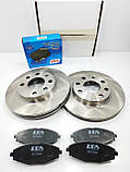 Диски передні гальмівні (к-т лівий + правий + колодки) Ланос, Сенс LSA Словаччина, фото 2