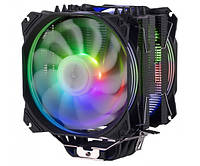 Кулер для процесора 2E Gaming Air Cool AC120D6, алюміній, мідні теплові трубки, 2x120 мм ARGB PWM, для Intel