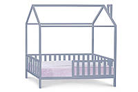 Детская деревянная кровать / кроватка-домик ЗЛАТА (Серый)