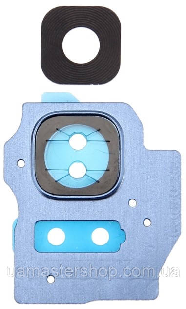 Скло камери Samsung G955 Galaxy S8+ з рамкою синього кольору Coral Blue, фото 1