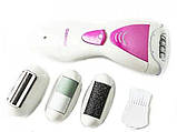 4 в 1 Епілятор, роликова пемза, бритва, пилка для ніг, пілінг Geemy Gm7006, фото 4