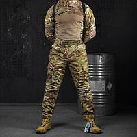 Теплые тактические брюки Volcano Rip-stop армейские штаны мультикам на флисе с подтяжками XL prp