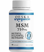 MSM (Метілсульфонілметан) Oeska 750 мг 90 капсул | MCM