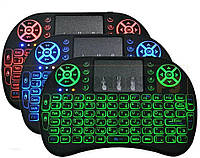Клавіатура бездротова Rii Mini i8 Backlit з підсвічуванням, клавіатура російська