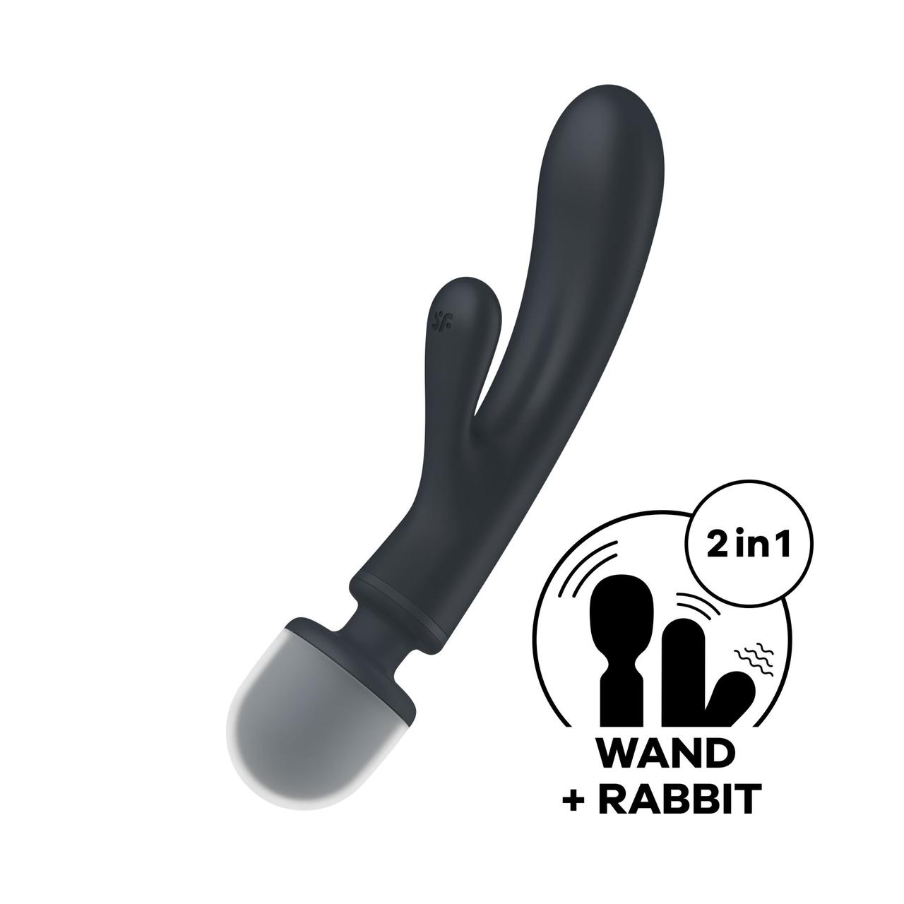 Вібратор-кролик 2в1 Satisfyer Triple Lover Grey, 24х3,8 см.