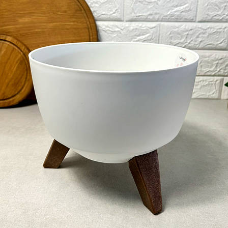 Білий квітковий горщик на ніжках Міса Рома 240 Lamela, фото 1