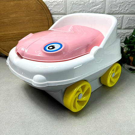 Дитячий музичний горщик-машинка Рожевий Irak Plastik CM-140 "Baby car", фото 1