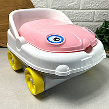 Дитячий музичний горщик-машинка Рожевий Irak Plastik CM-140 "Baby car", фото 4